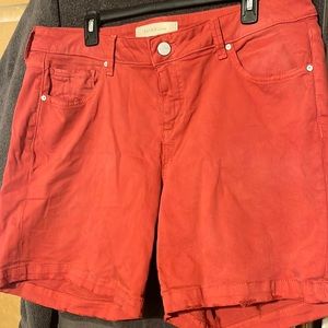 Like new Slink jeans crimson frayed curvy shorts